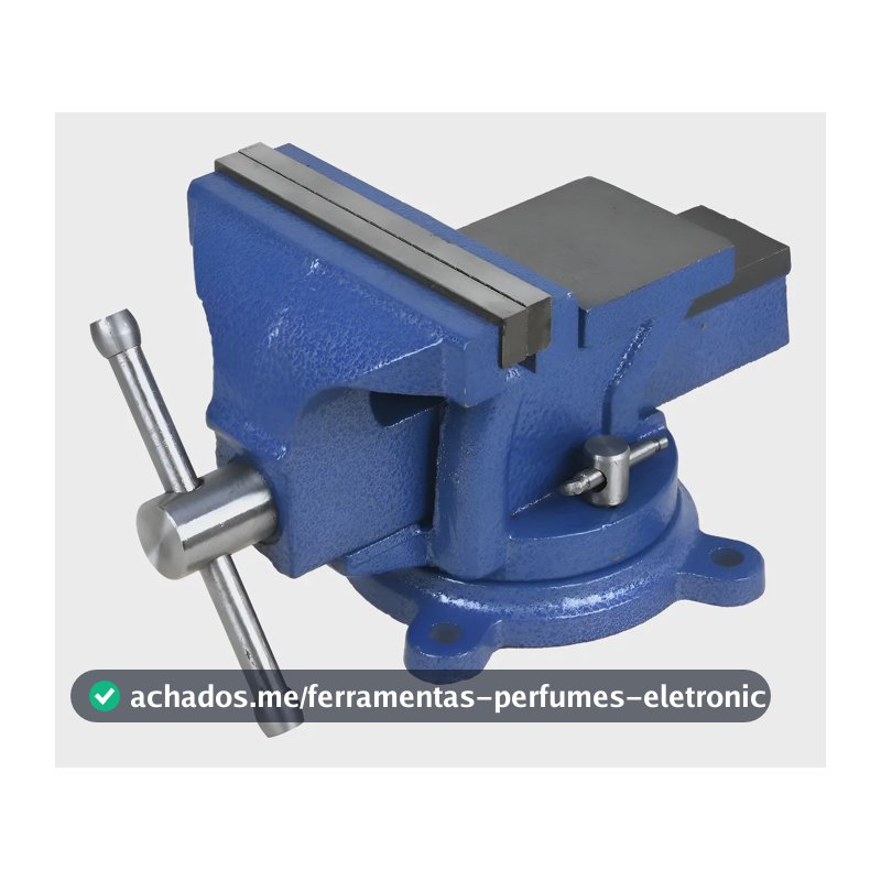 Morsa Torno De Bancada N°5 Profissional Com Mordente Fixo Azul