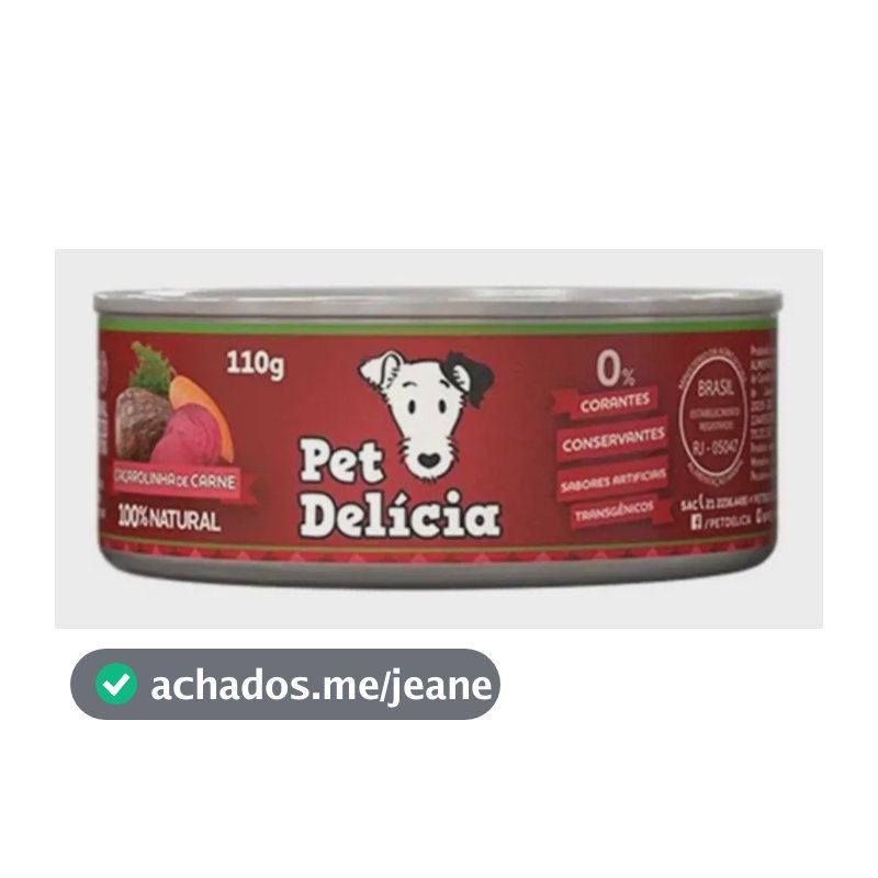 Comida Molhada Cão Pet Delícia Caçarolinha de Carne 110g