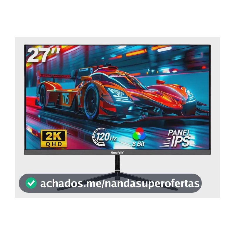 Tela de PC Gamer Gawfolk 2k 120hz Hdmi Dp de 27 monitores