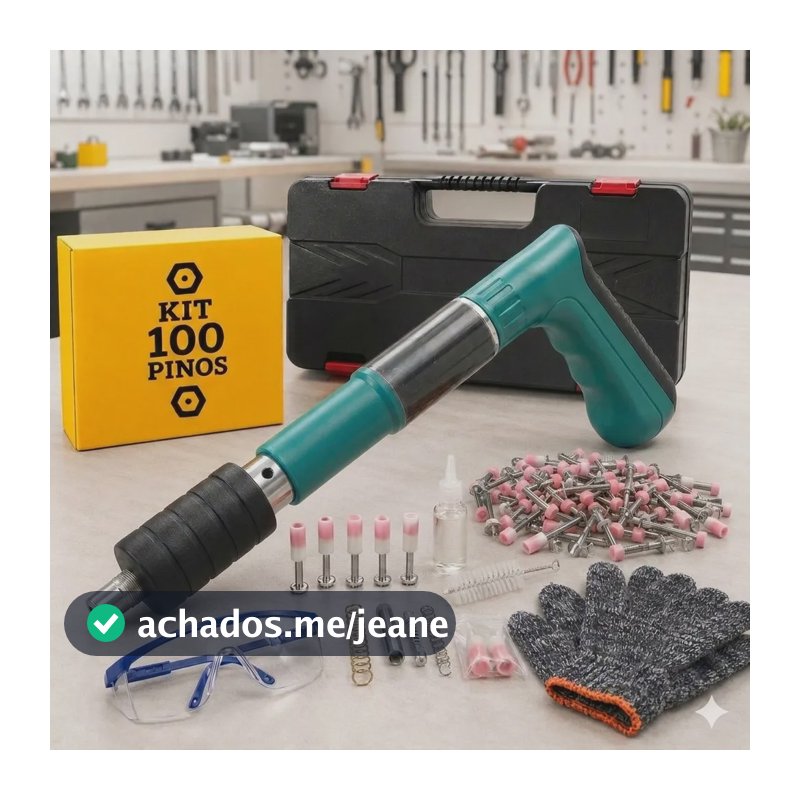 Pistola De Fixação Finca Pino Ação Direta Kit 100 Pinos