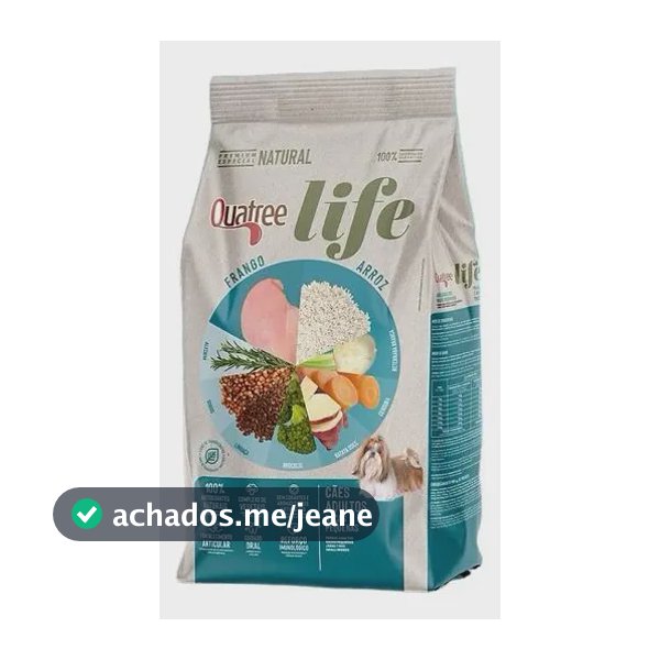 Ração Quatree Life para Cães raças pequenas sabor Frango e Arroz 3kg