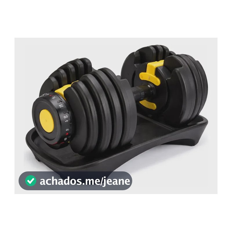 Dumbbell Regulável Halter Com Anilhas Regulável 24kg Ahead Sports Cor Amarelo