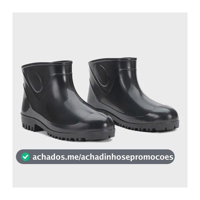 Bota Galocha Pvc Cano Extra Curto Impermeável Trabalho Preto 41 Br