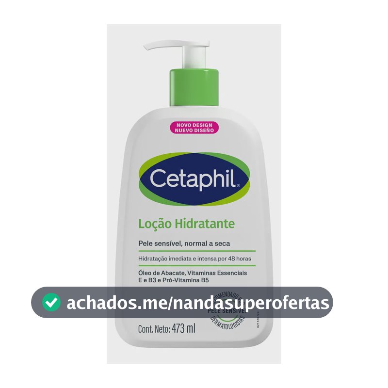 Cetaphil Loção Hidratante Corporal e Facial para Pele Seca e Sensível 473ml - Hidratação 48h