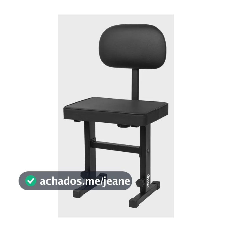 Vedo Banco Regulável Para Teclado Com Assento E Encosto Preto