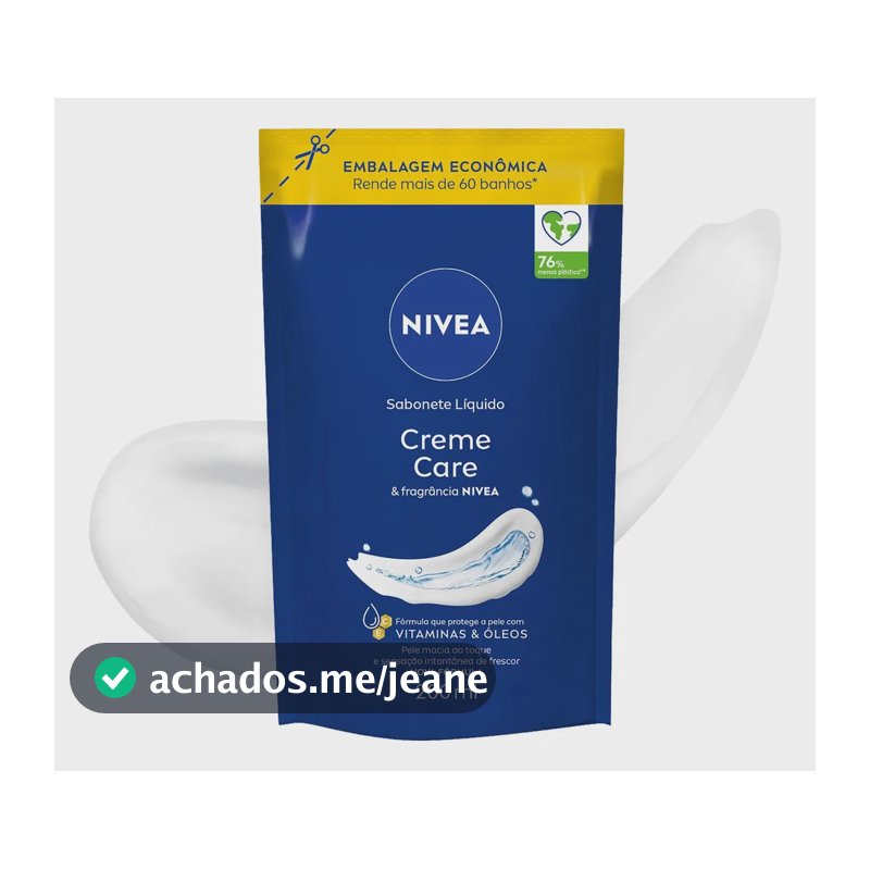 NIVEA Sabonete Líquido Creme Care 200ml - Pele limpa e macia Protege contra Ressecamento.