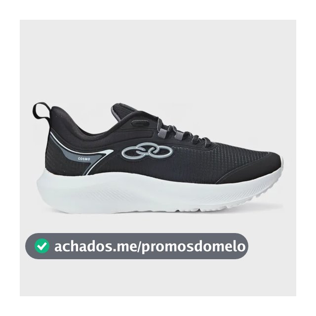 Tênis Esportivo Masculino Cosmo Olympikus Preto Liso 43 Br