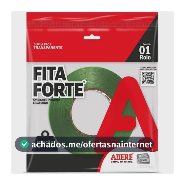 Fita Dupla Face Adesiva Extra Forte 9mm X 20m Xt050 Adere