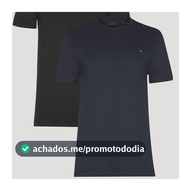Kit Camisetas Aramis Basic Lisa Preta/azul Marinho Preto/azul Marinho M/m