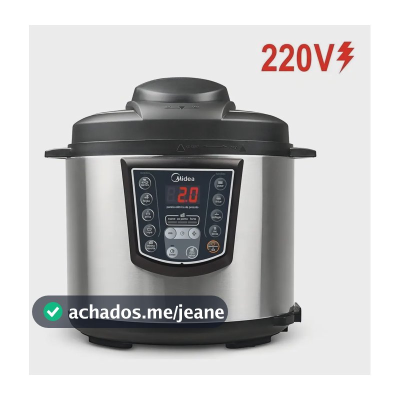 Panela De Pressão Elétrica Midea Ppa72 6 L Preto Cor Inox/Preto Frequência 60 Hz