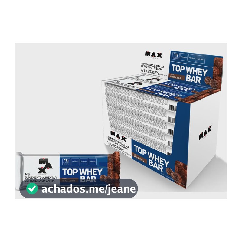 Top Whey Bar Caixa 12 Unidades Barra ProteinaMax Titanium Sabor Brigadeiro