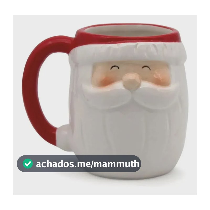 Caneca Natalina Papai Noel Fofo Decorativa 330ml Presente Rosto