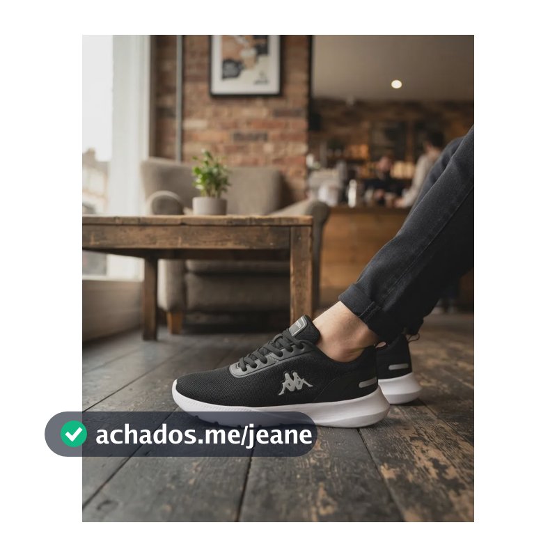 Tenis Kappa Treviso Original Unissex Confortável Academia Preto-prata 39 Br