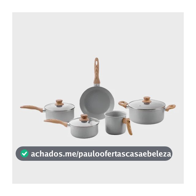 Conjunto De 5 Panelas Gris Brinox Ceramic Life Easy Cinza