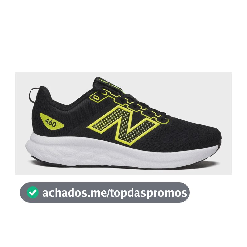 Tênis New Balance 460 V4 Masculino Esportivo Casual Versátil Preto/verde Neon Liso 39 Br