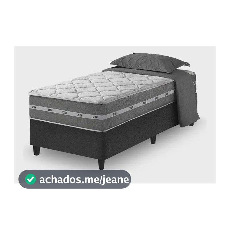 Cama Box Solteiro + Colchão Molas Ensacadas Zidi Miami 88cm