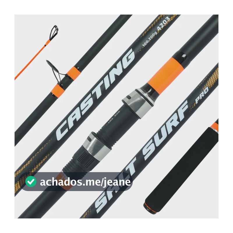 Vara Lumis Salt Surf Pro 4.20m - 200g - Pesca De Praia 3 Pts Preto