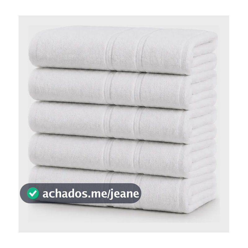 Toalha De Banho Branca Kit 5 Gigante Grossa Felpuda Macio Branco