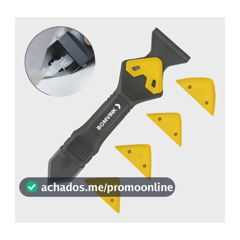 Espátula Rejunte Raspador Calafetagem Silicone Unidade  Preto-amarelado