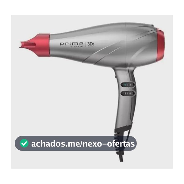 Secador De Cabelo Prime Titânio 3d Cor Prateado