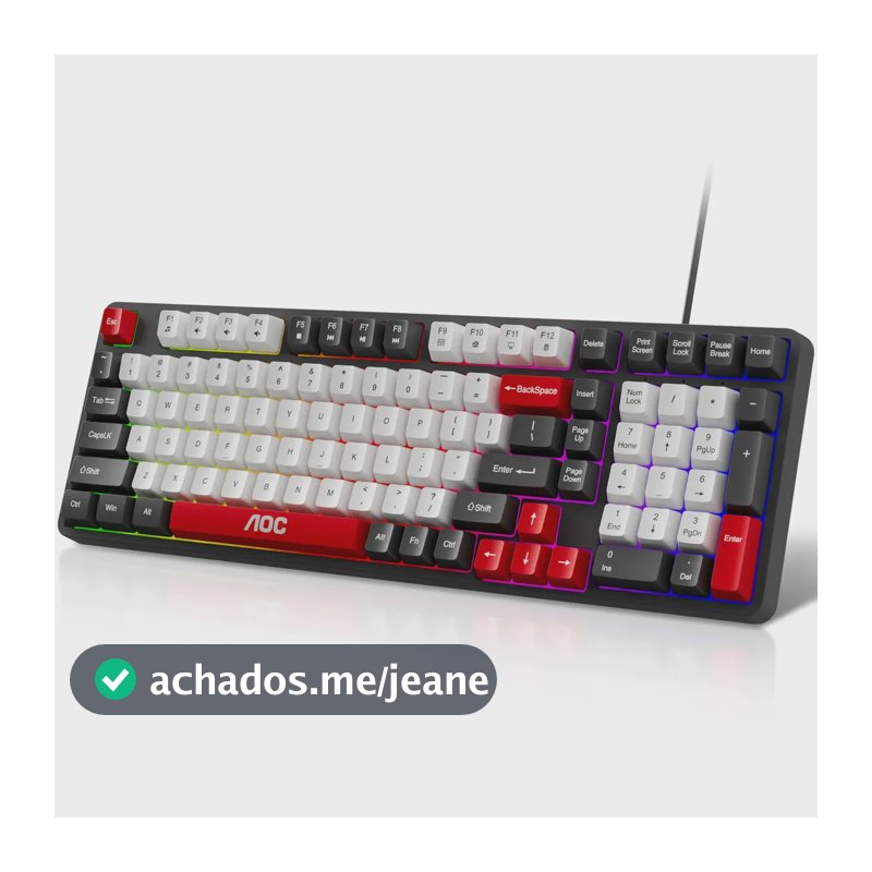 Aoc Gk116 Teclado Com Fio Rgb Jogo E Escritório Preto Inglês Us
