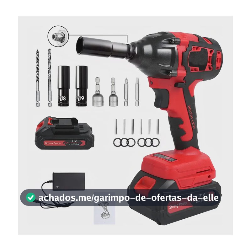 Chave De Impacto Brushless 420Nm 21v 1/2" ,Chave de Impacto Sem Fio Acessórios Profissional