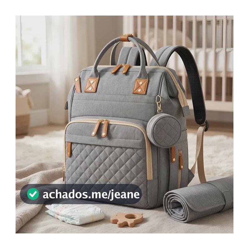 Mochila Bolsa Maternidade Menino Menina Bolsas De Bebê Mala Cinza Térmica Impermeável Luxo