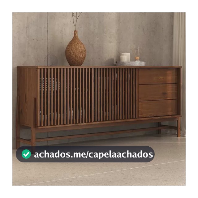 Buffet Madeira 170 Cm 1 Porta Ripado Sala Minimalista Adamo Madeira