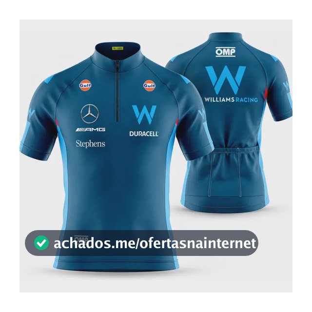 Camisa Para Ciclista F1 Williams Speed Com Bolsos Uv 50+