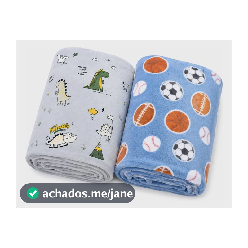 Kit 2 Mantas Bebê Microfibra Soft Recém Nascido Enxoval Maternidade Berço Carrinho Macia Estampada Menino