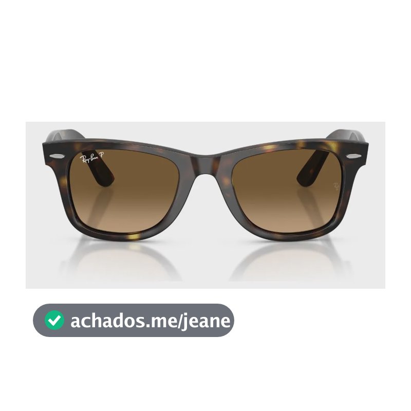 Oculos De Sol Ray-ban Wayfarer - Tam 50 0rb4340710/m250 Polar Brown Gradient Havana