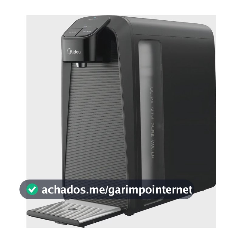 Purificador Midea SlimPure Bivolt Cinza Filtro 2 Estágios