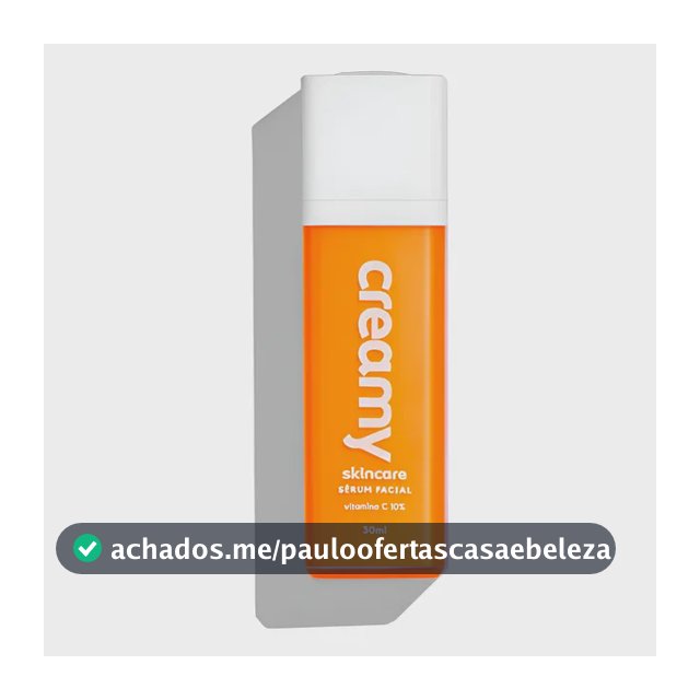 Creamy Skincare Vitamina C 30ml | Sérum Facial, Vitamina C 10%, Aumenta Firmeza da Pele, Previne Rugas Finas, Clareador de Manchas | Todos os Tipos de Pele