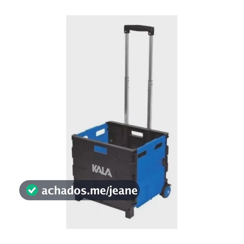 Caixa Plástica Dobrável Com Rodas Kala Cor Azul E Preto