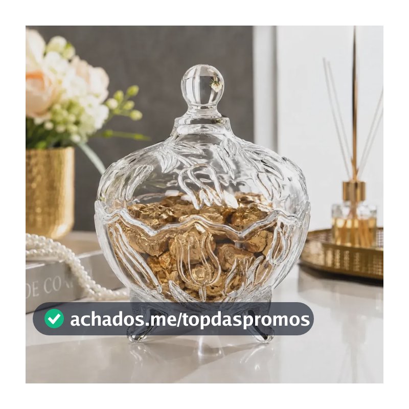 Bomboniere De Vidro 525ml Clássica Decorativa  Porta Doces Transparente