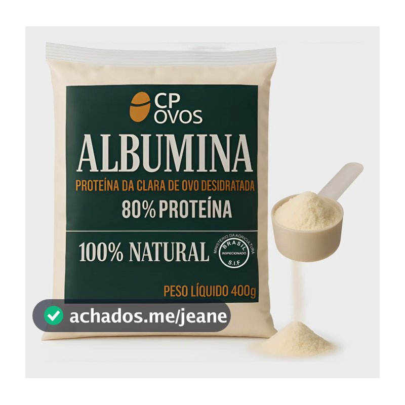Albumina Pura Cp Ovos 400g 80% Proteína Suplemento Em Pó Sem Sabor