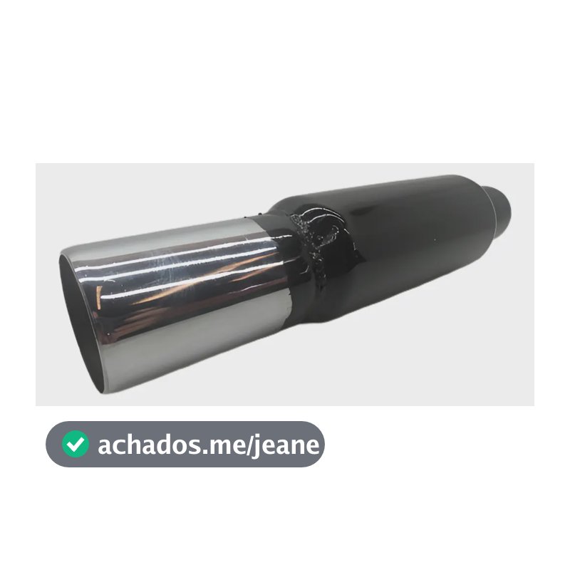 Abafador Esportivo Jk Universal Ponteira Reta Cromada Preto E Cromado