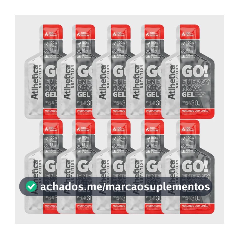 Cafeína Atlhetica Nutrition Gel energético atlhetica sabor Frutilla limón x 300g 10 un