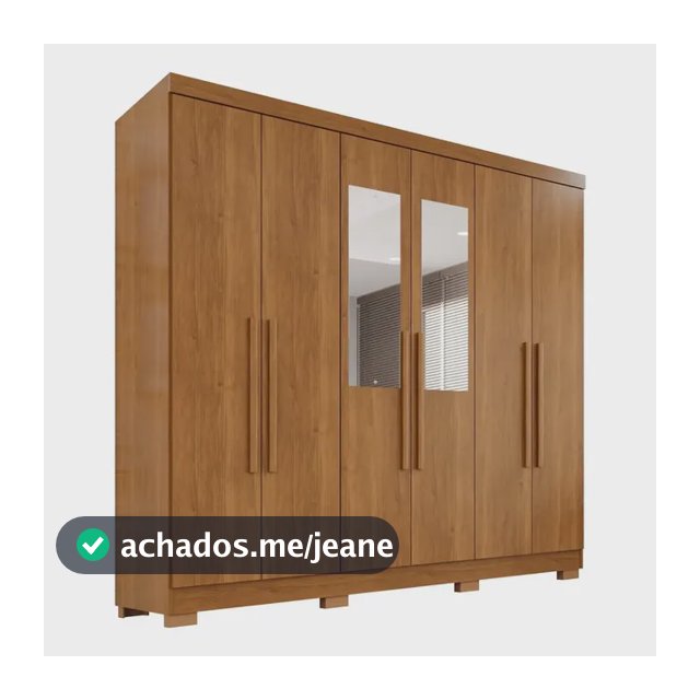 Guarda-roupa Casal Com Espelho 6 Portas 2 Gavetas França Wt