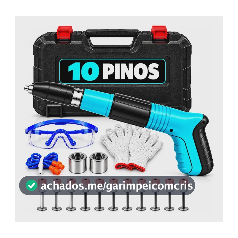 Pistola Finca Pino De Fixação Ação Direta + Acessórios Epi