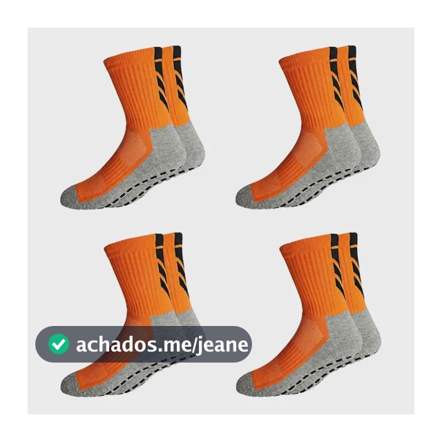 Kit 4 Pares Meia Antiderrapante Futebol Esportiva Academia