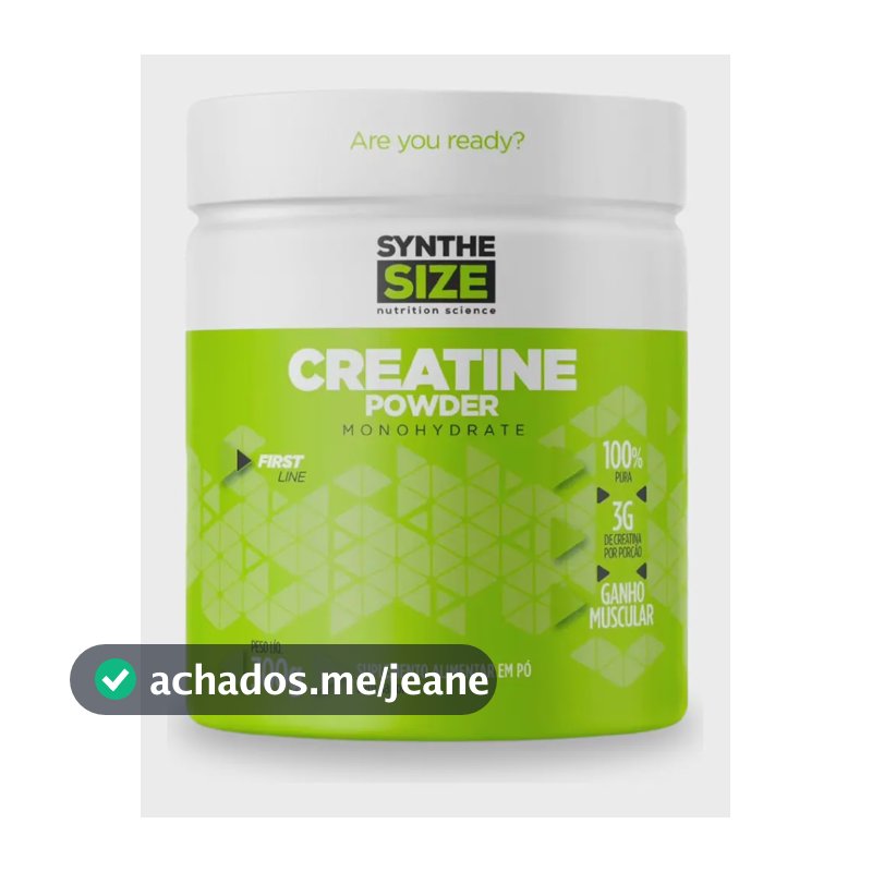 Creatina Monohidratada 100% Pura Pote 300g - Synthesize - Sem Sabor