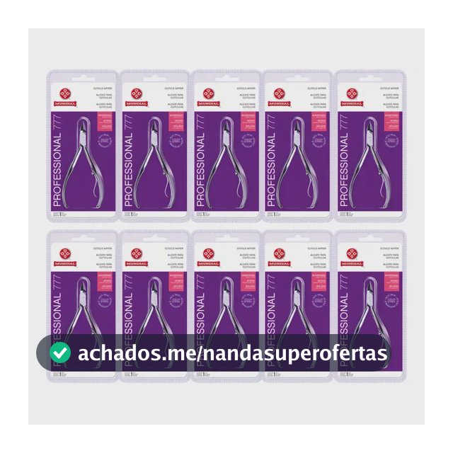 Kit 10 Alicate Cutícula 777 Inox Profissional Unha Mundial