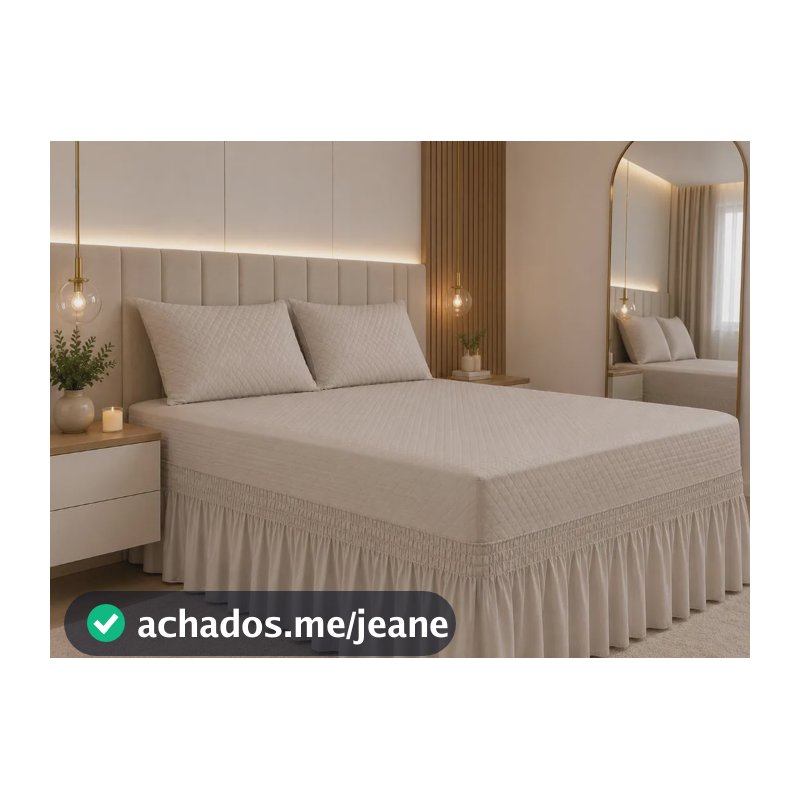 Capa Colchão King Impermeável Com Zíper + Fronhas + Saia Avela Matelado King