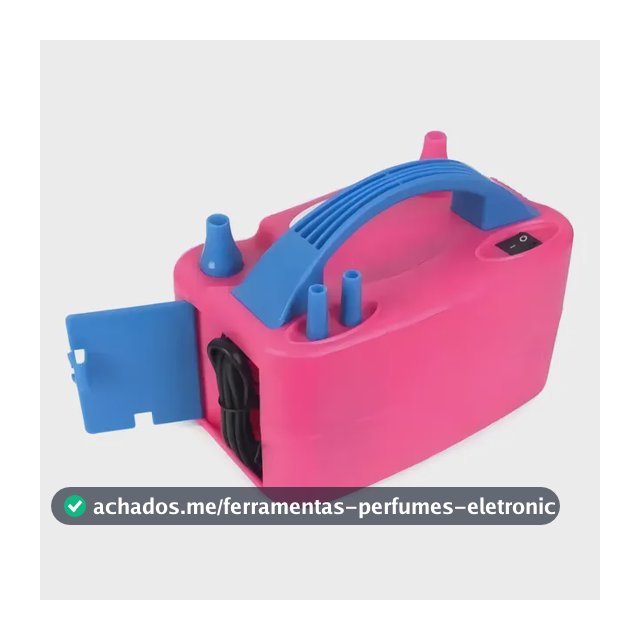 Inflador Compressor Eletrico P/ Encher Balao Bexiga 2 Bicos Cor Rosa Voltagem