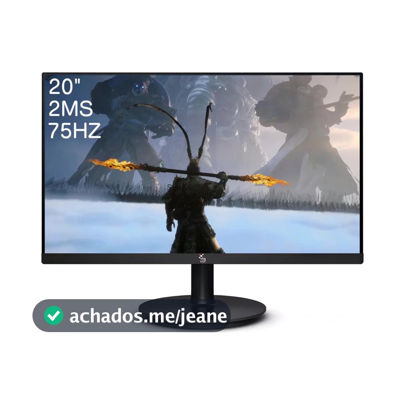 Monitor Gamer 3Green 20" LED 75 Hz HD Preto