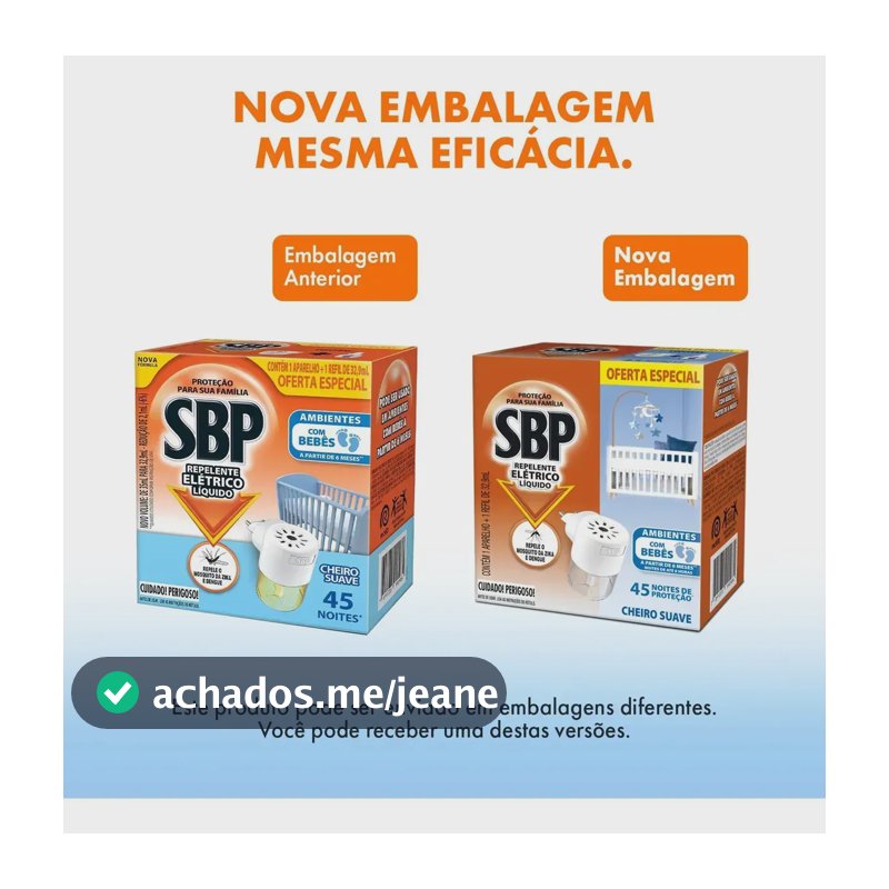 Repelente Elétrico Líquido SBP Aparelho + Refil 32,9 mL