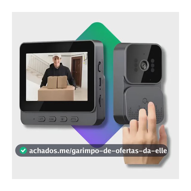 Vídeo Porteiro Sem Fio Interfone Bidirecional Wireless Hd  Cinza-escuro 127/220v