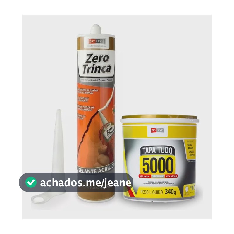 Massa Tapa Tudo 5000 Pote De 340g + Bisnaga 420g Zerotrinca