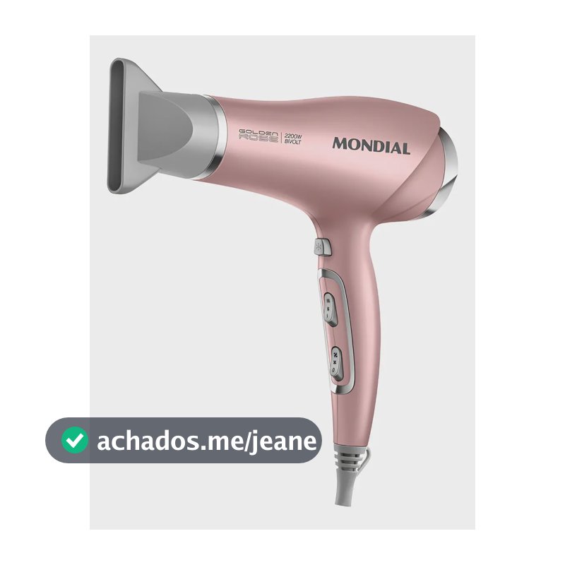 Secador De Cabelos Mondial Golden Rose 2200W SC-32-BI